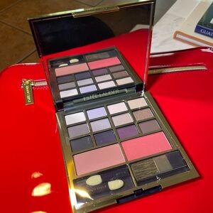 Estee Lauder Eye Shadow and Blush + Red Patent Clutch with Gold Accents